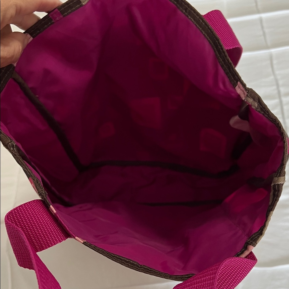 Jansport Geometric Pink and Brown Tote - Picture 3 of 8